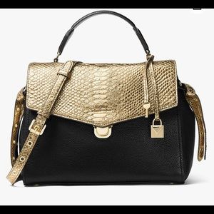 MICHAEL Michael Kors Bristol Metallic Embossed-Leather Bag